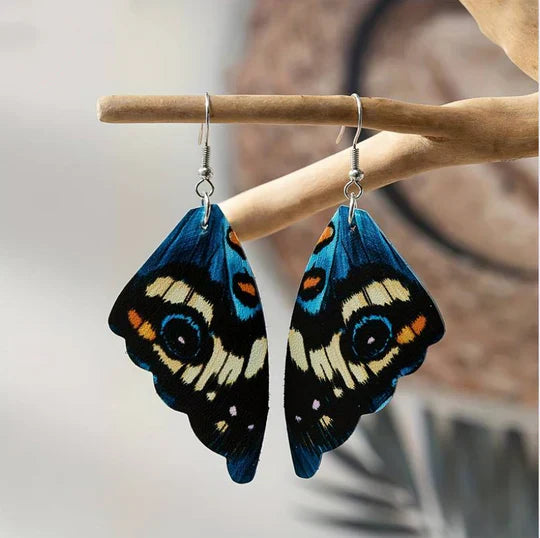 Vintage earrings with exotic butterfly wings - Keira