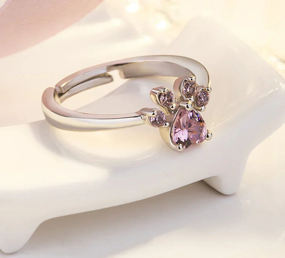 Arbour -4-piece jewelry set in rose gold with paw & zirconia heart