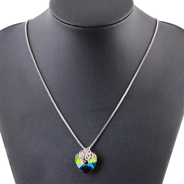 Rainbow Memorial Necklace with Heart Pendant 5