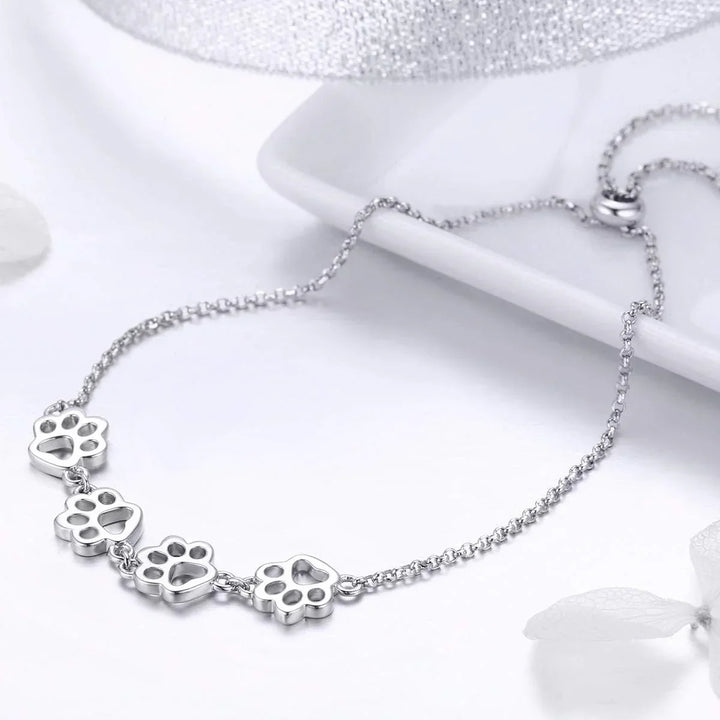 Lillian - Adjustable paw strap made of 925 silver and gold