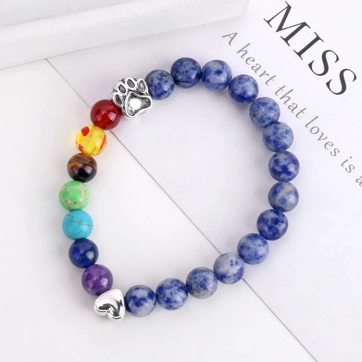 Makenna -Rainbow Bridge Memorial band with 7 chakra pearls