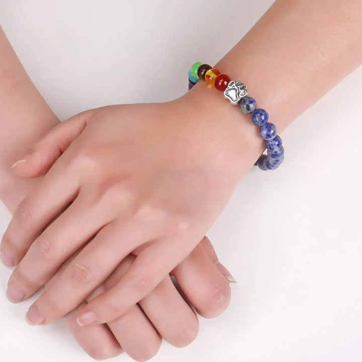 Makenna -Rainbow Bridge Memorial band with 7 chakra pearls