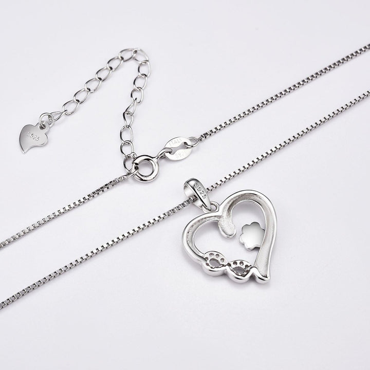 Paw and Heart Necklace with Infinity Charm 4