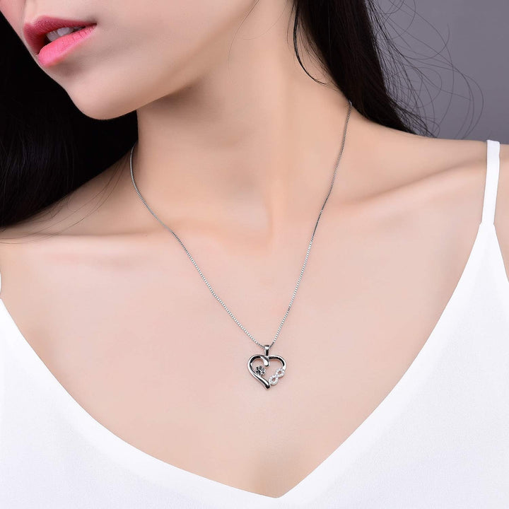 Paw and Heart Necklace with Infinity Charm 3
