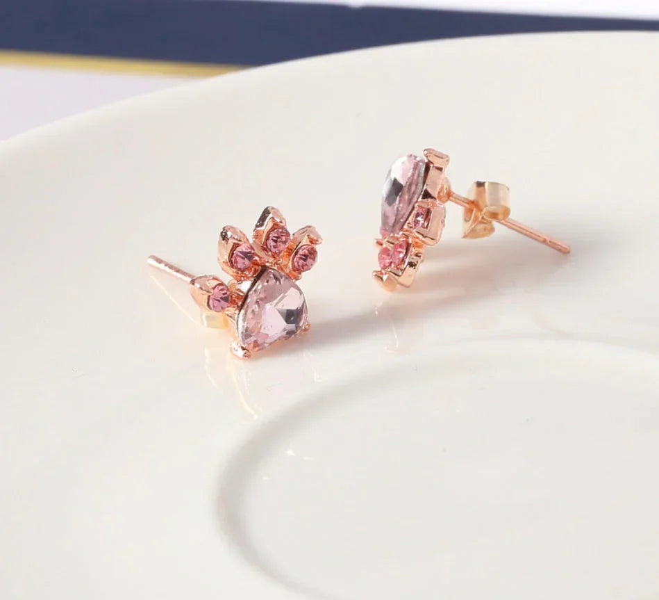 Arbour -4-piece jewelry set in rose gold with paw & zirconia heart