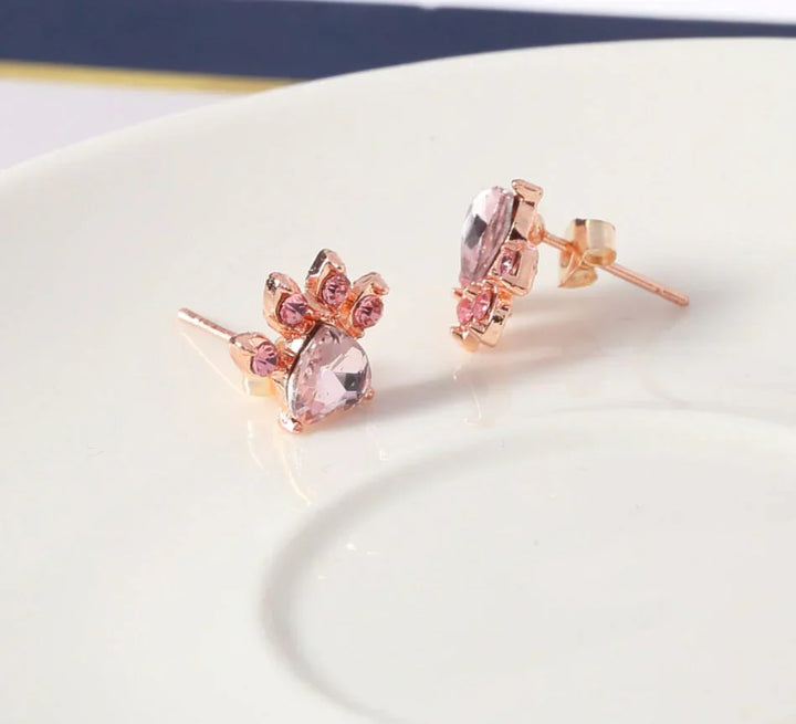 Arbour -4-piece jewelry set in rose gold with paw & zirconia heart