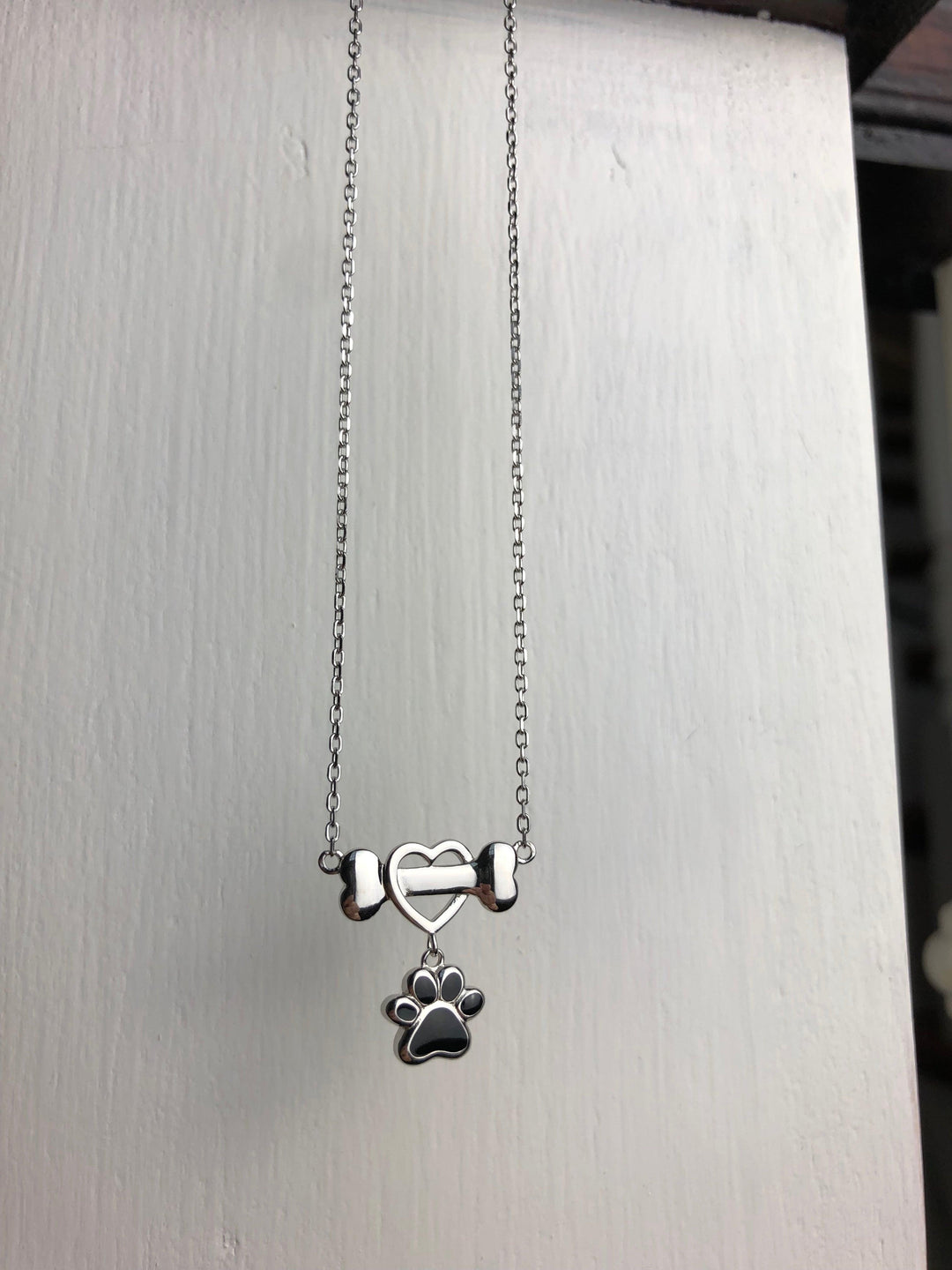 Dainty Dog Paw Necklace in Stainless Steel 1