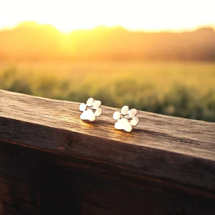 Megan - Hypoallergenic paw earrings made of silver