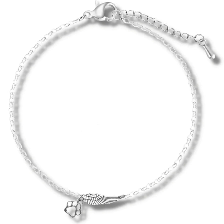Silver Memorial bracelet with angel wing & Pfot pressure | Eloise