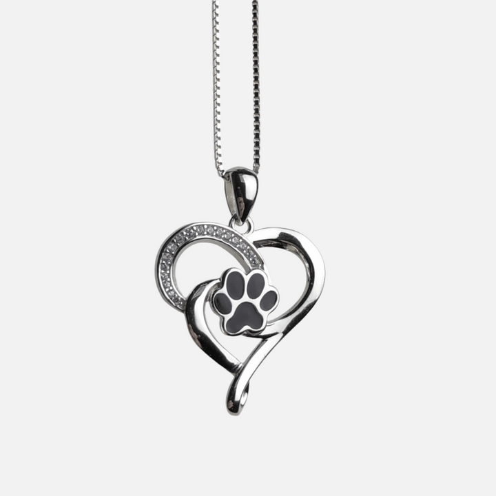 Stainless Steel Infinity Necklace with Heart & Paw 2