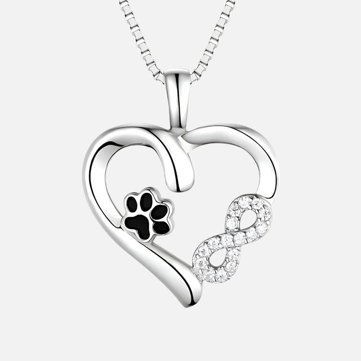 Paw and Heart Necklace with Infinity Charm 2
